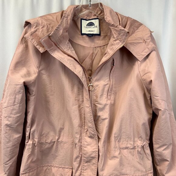 1 Sunset Lane Womens Pink Long Sleeve Hooded Rain Jacket Size Medium - Picture 5 of 10
